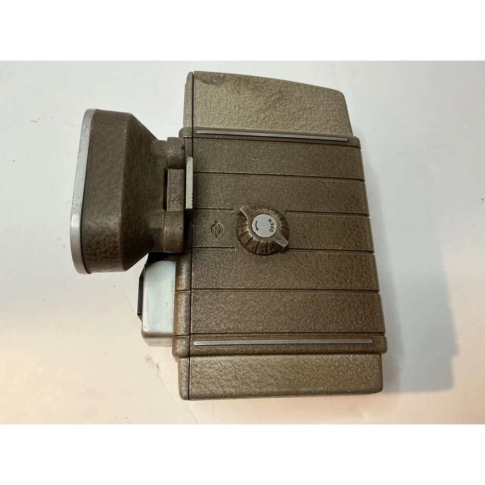 Bell & Howell Vintage 8mm Movie Camera Wind Up Crank Brown Metal Film Prop AS IS